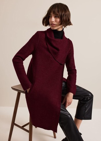 Phase Eight Bellona Coats Dark Red Canada | RQZDCS-072